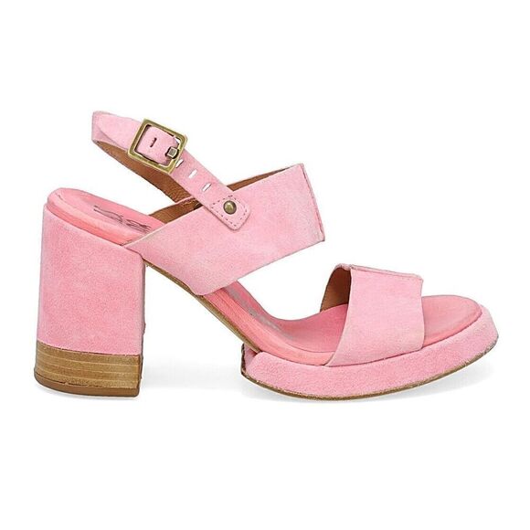 NWT A.S. 98 Monty Heeled Sandal Chunky Women's Size 42  Suede Block Pink - Picture 1 of 11
